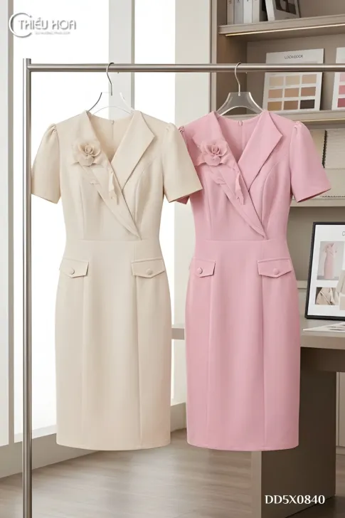 Đầm Trung Niên Cotton Chéo DD5X0840 - Thiết Kế Thanh Lịch Và Sang Trọng
