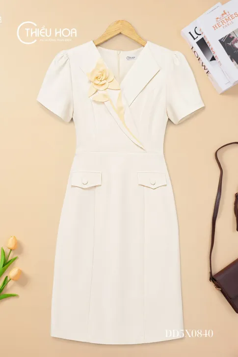Đầm Trung Niên Cotton Chéo DD5X0840 - Thiết Kế Thanh Lịch Và Sang Trọng