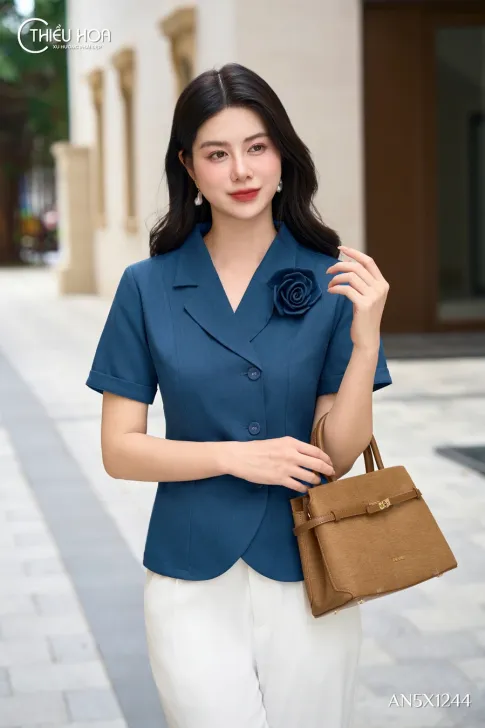 Áo Kiểu Bố Xược AN5X1244 Thanh Lịch Sang Trọng - Thiều Hoa