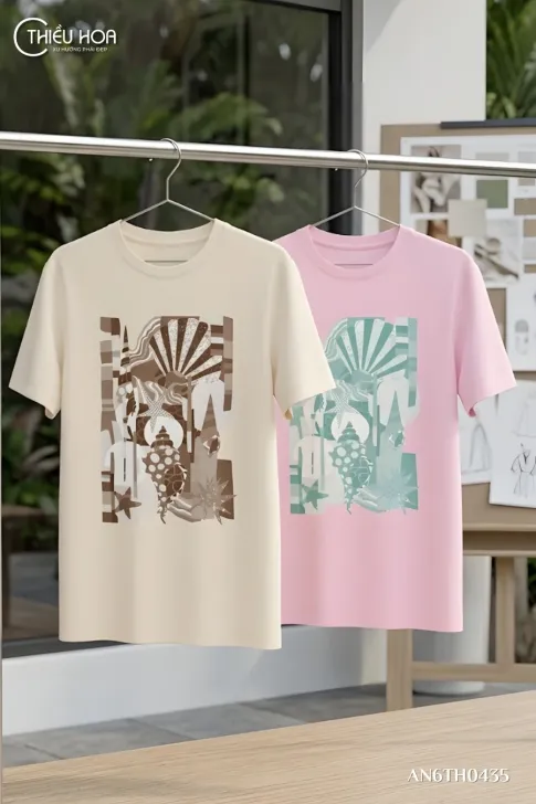 Áo Thun Dáng Suông AN6TH0435 Độc Quyền Co Giãn Mát Mẻ Từ Thiều Hoa