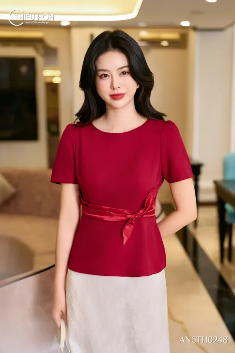 Áo Kiểu Bố Xược AN6TH0248 Thiết Kế Độc Quyền, Peplum Tôn Dáng
