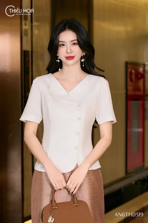 Áo Kiểu Vải Dệt Hiệu Ứng Bố Xược AN6TH0319 Thiết Kế Độc Quyền
