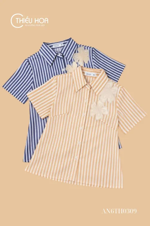 Áo sơ mi trung niên họa tiết sọc AN6TH0309 chính hãng