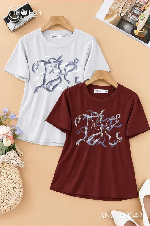 Áo Thun Cổ Tròn Dáng Suông AN6TH0542 Năng Động Tại Thiều Hoa