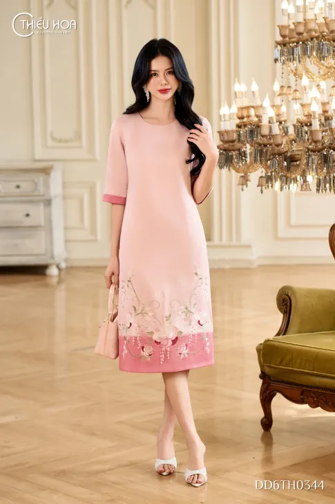 Đầm Dự Tiệc Vải Dệt Dáng Suông Thiết Kế Độc Quyền DD6TH0344