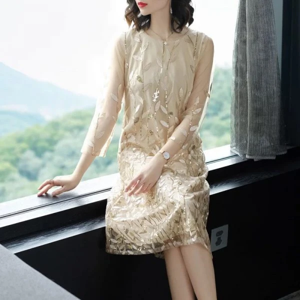 Đầm Suông Vintage Đẹp Sang Trọng Qúy Phái