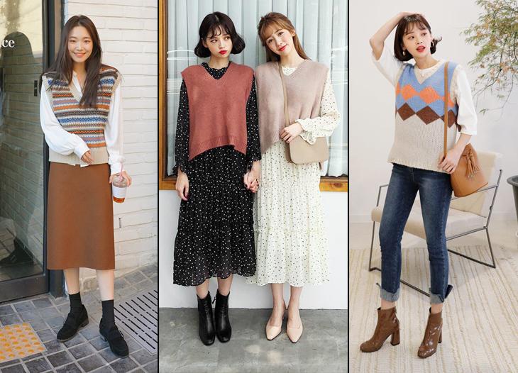 Áo Gile len đậm chất Hàn Quốc