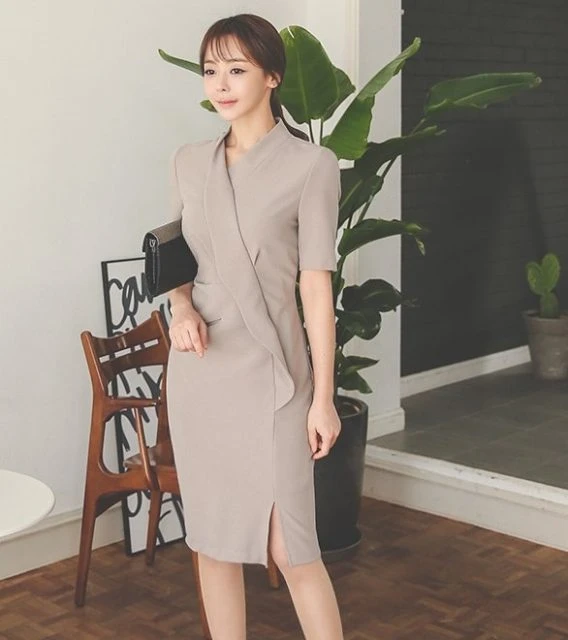 Áo đầm trung niên đẹp cao cấp Hàn Quốc