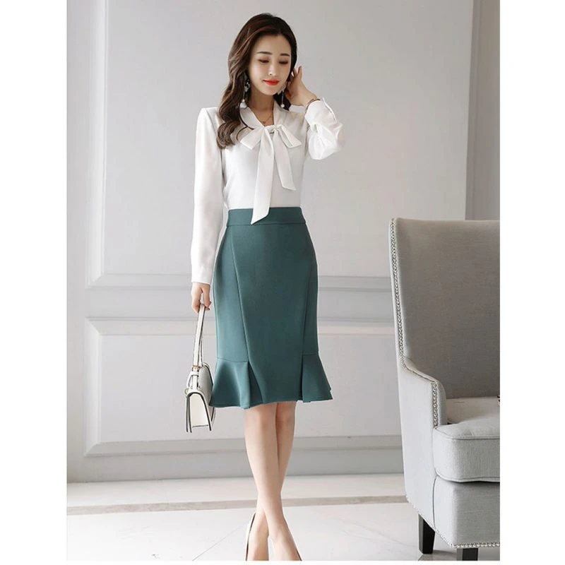 Áo trắng thắt nơ cổ thanh lịch, tinh tế