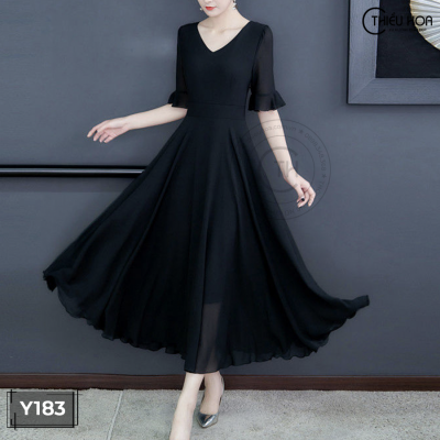 Y183 - váy đầm trung niên sang trọng
