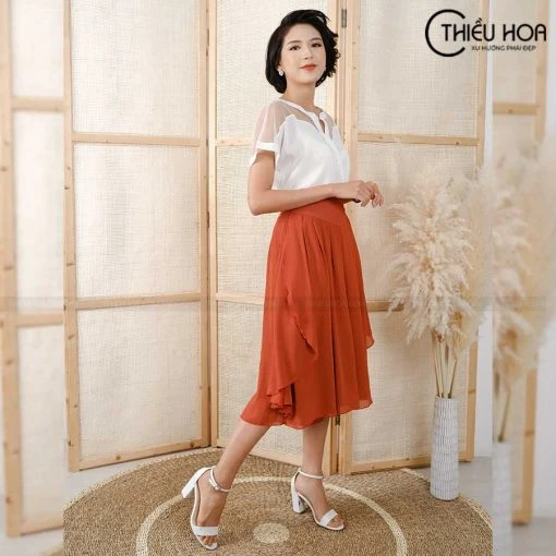 20/V069/04 VÁY MAXI+VÁY 2 DÂY, HOA HỒNG Zen Fashion