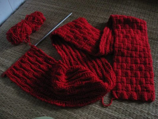 Cách đan khăn len 2 màu đơn giản cho người mới bắt đầu