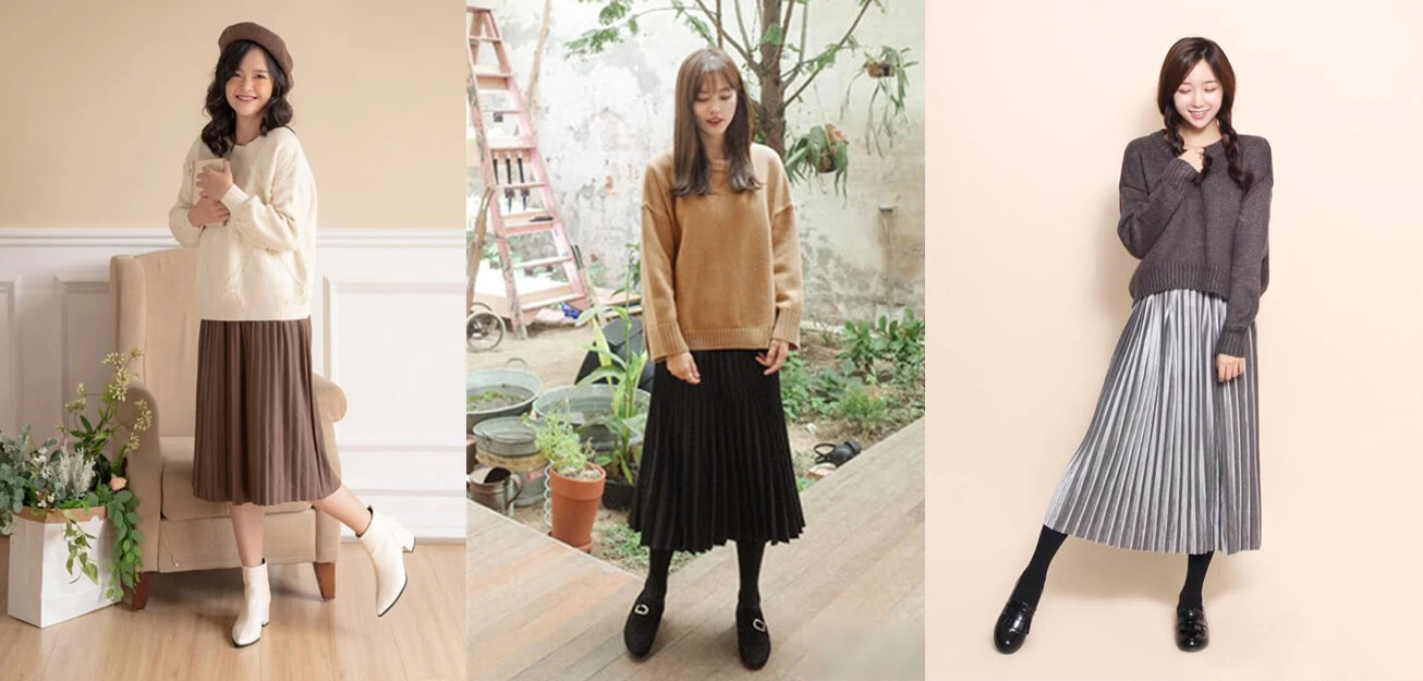 Những chiếc váy dập ly làm cho nàng xinh đẹp hơn