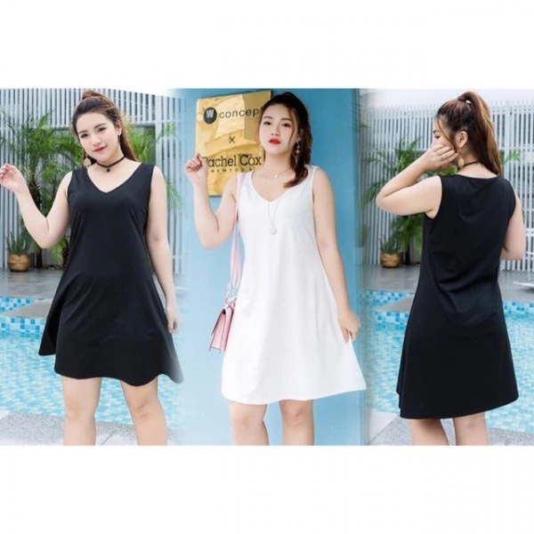 Đầm suông sát nách là một trong những mẫu đầm giúp bạn vừa gợi cảm vừa che được khuyết điểm