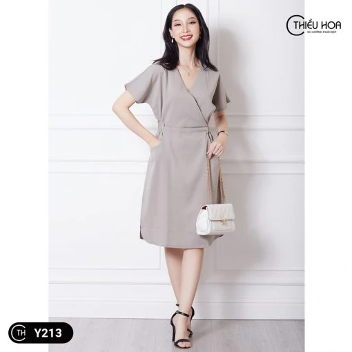 Đầm Trung Niên Linen Suông Dài Thắt Eo Y213