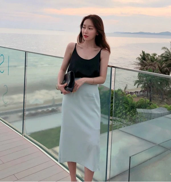 cách phối đồ với chân váy dài