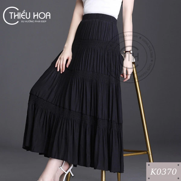 cách phối đồ với chân váy dài