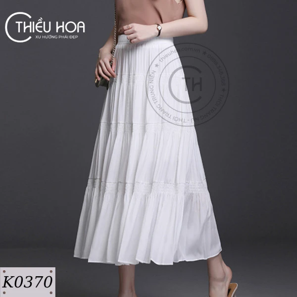 cách phối đồ với chân váy dài