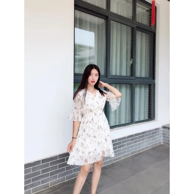 Váy hoa nhí tay lửng