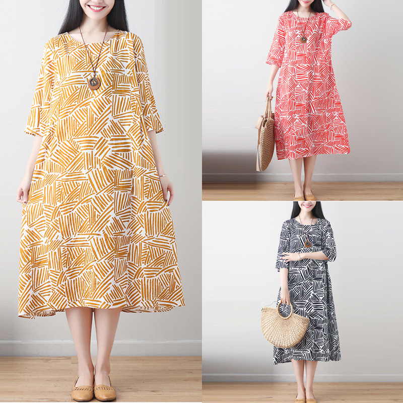 Đầm linen dài hàn quốc |