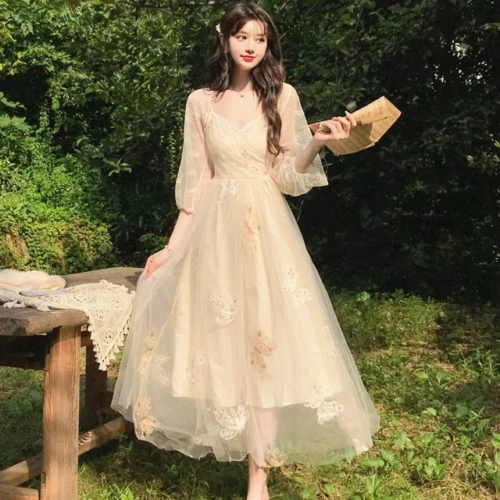 Đầm công chúa avalyakids cho bé gái màu Vàng kem chấm bi cao cấp  váy   AVALYA KIDS  Đầm Công Chúa Bé Gái Cao Cấp
