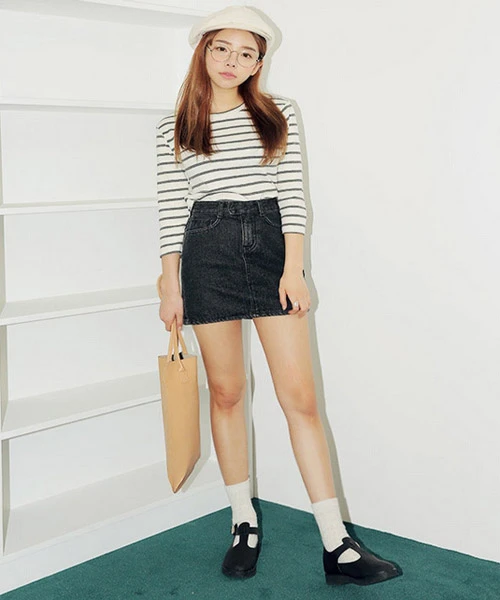 10 kiểu chân váy chữ A Hàn Quốc công sở đơn giản sang trọng