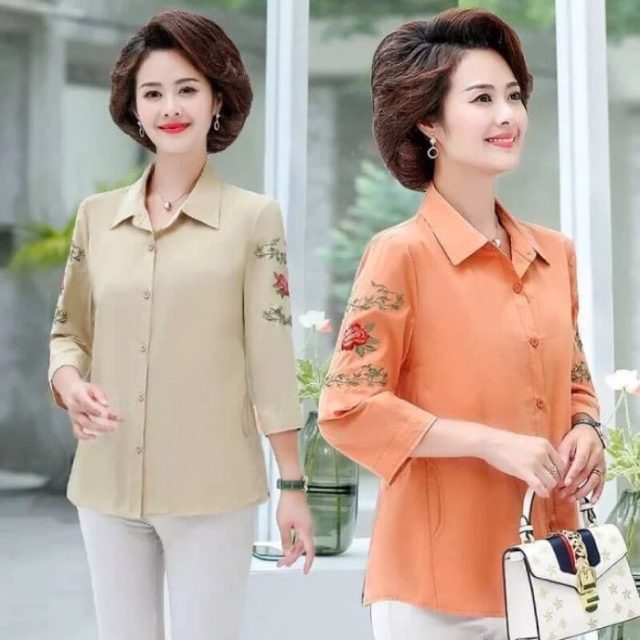 Top 10 áo sơ mi nữ trung niên cao cấp phong cách công sở quý phái