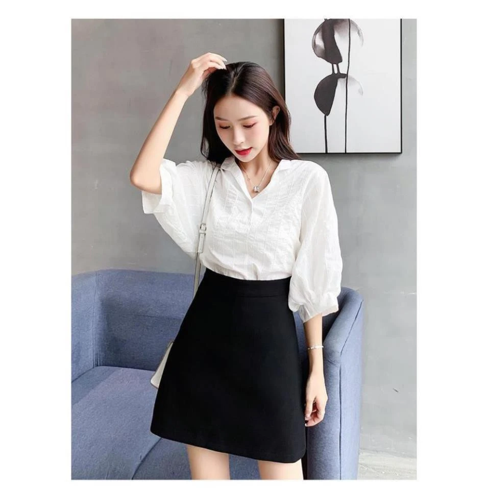 Chân váy chữ a ngắn dáng công sở trẻ trung  đẹp chân váy jean bò nữ màu đen  và trắng phong cách Hàn Quốc cạp cao    HolCim 