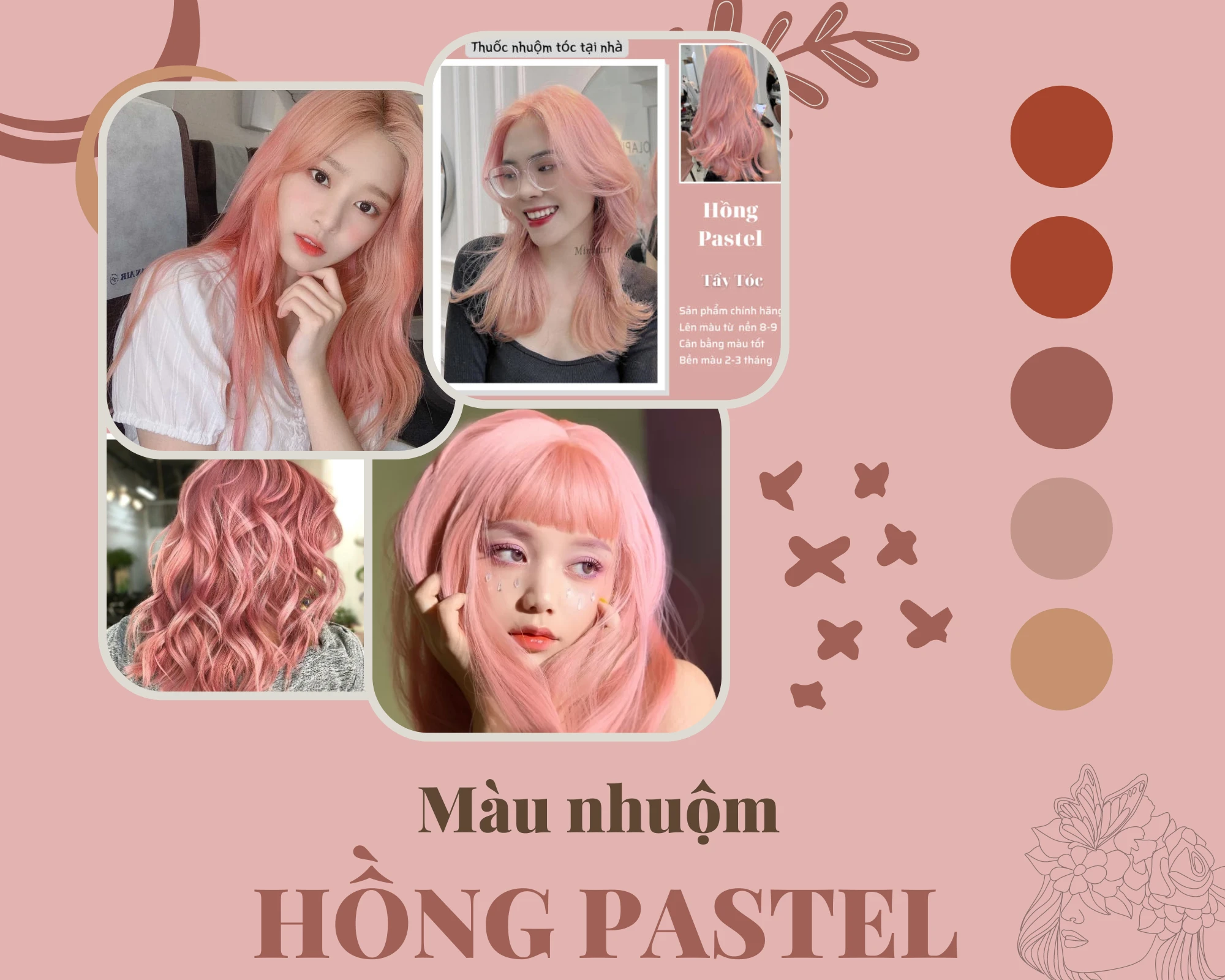35 kiểu tóc nhuộm màu hồng cánh sen siêu nổi hot trend 2022