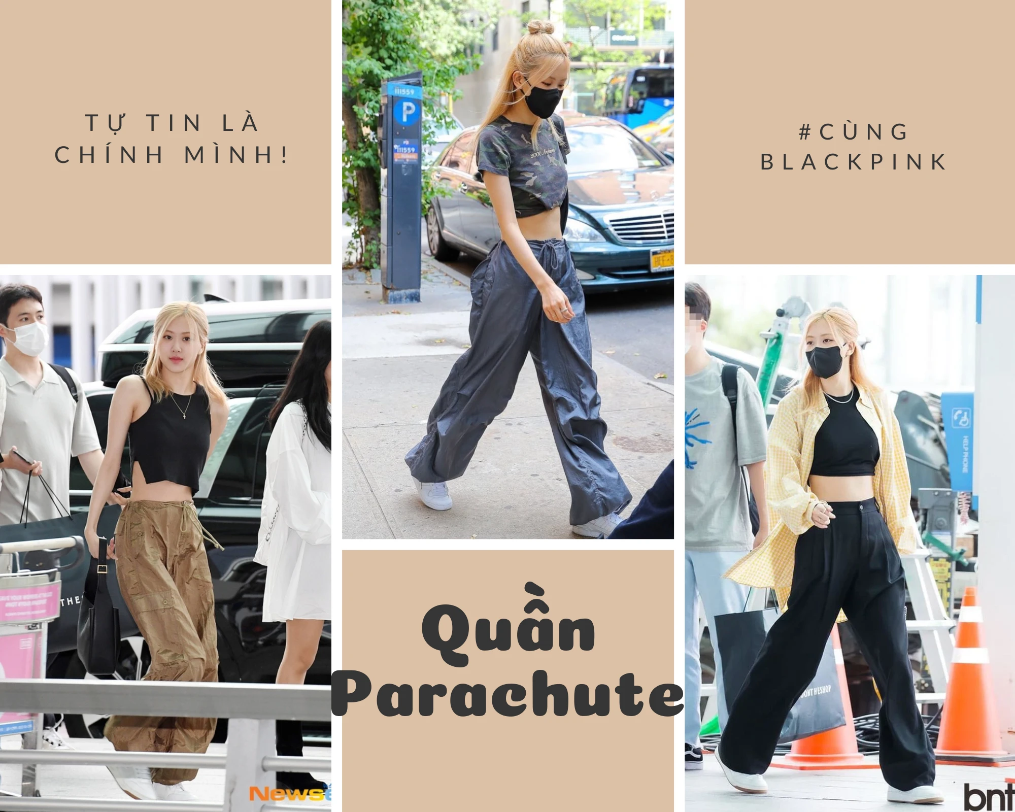 "Bắt trend" chiếc quần Parachute của thập niên 90 cùng Blackpink