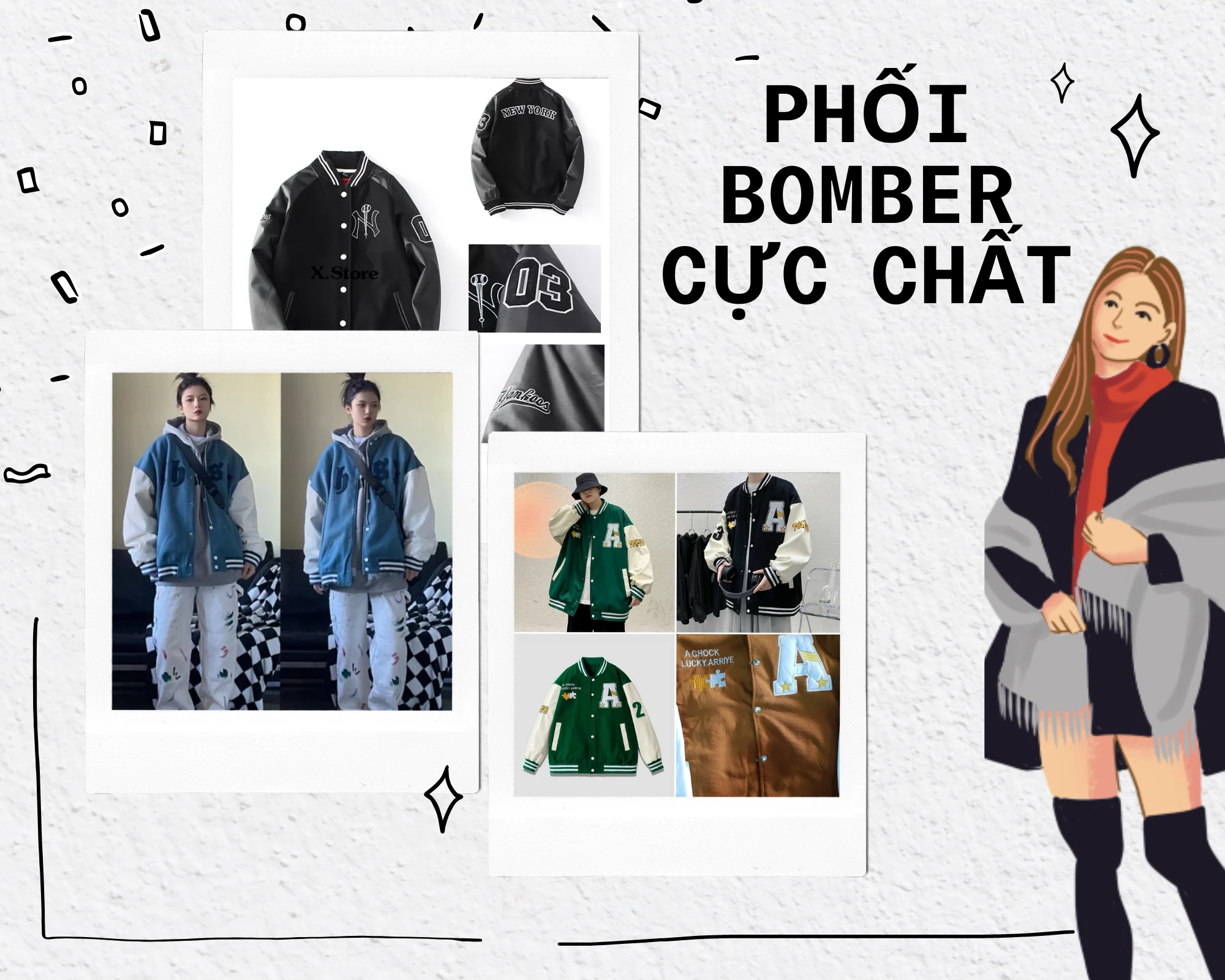 6+ Kiểu phối bomber cực chất phù hợp cho cả nam và nữ