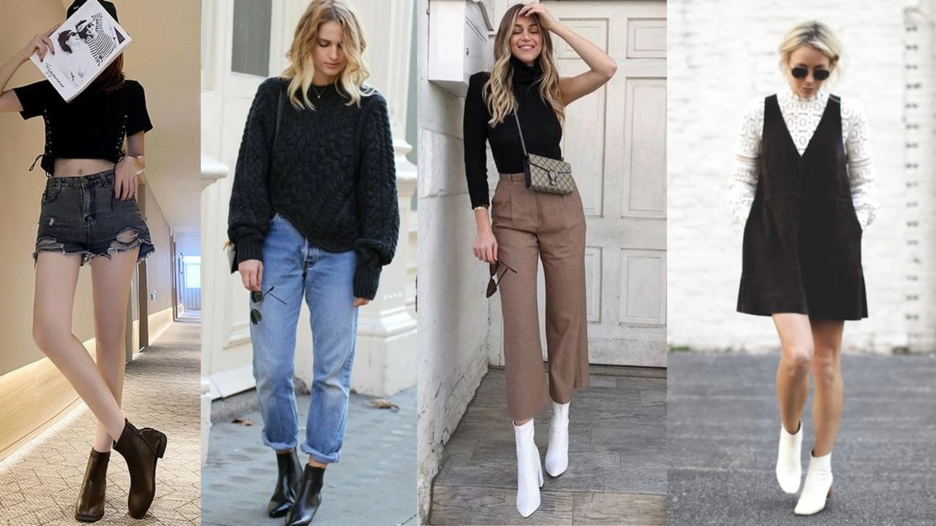 Giày boots nữ cổ thấp Cillie phù hợp nhiều phong cách khác nhau
