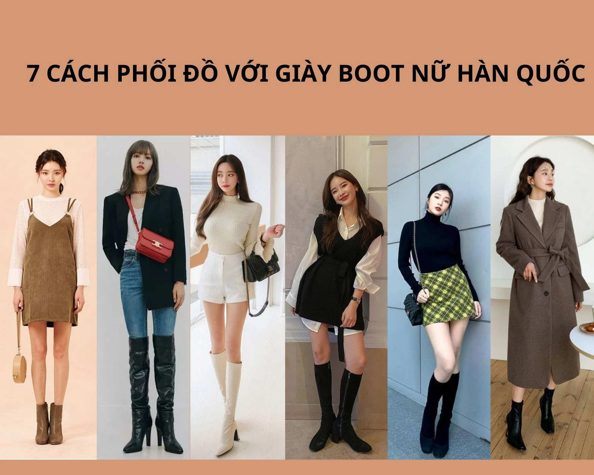 TOP 7 cách phối đồ với giày boot nữ cổ cao Hàn Quốc đẹp chuẩn hàng hiệu