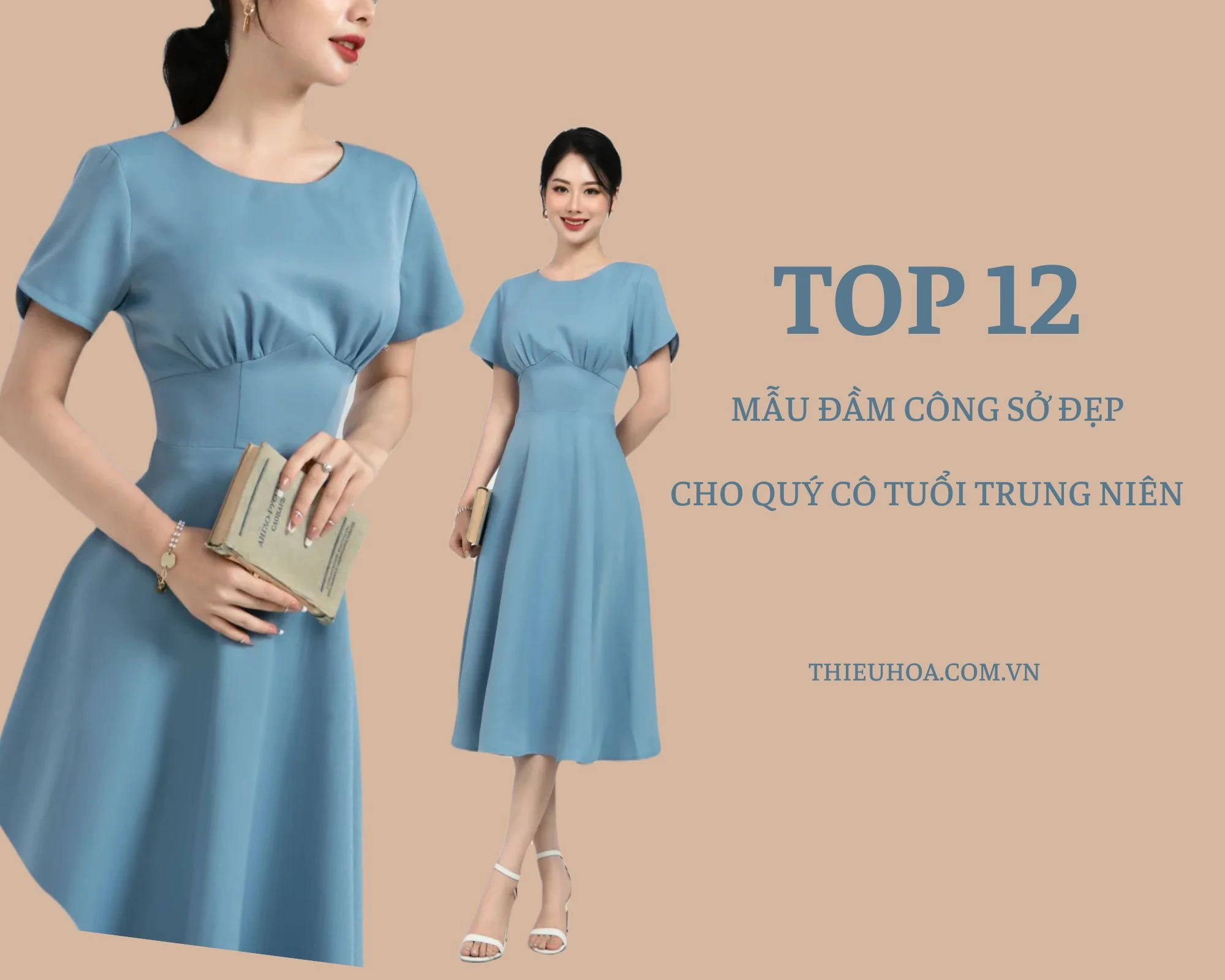 Top 12 mẫu đầm công sở đẹp ấn tượng cho quý cô tuổi trung niên