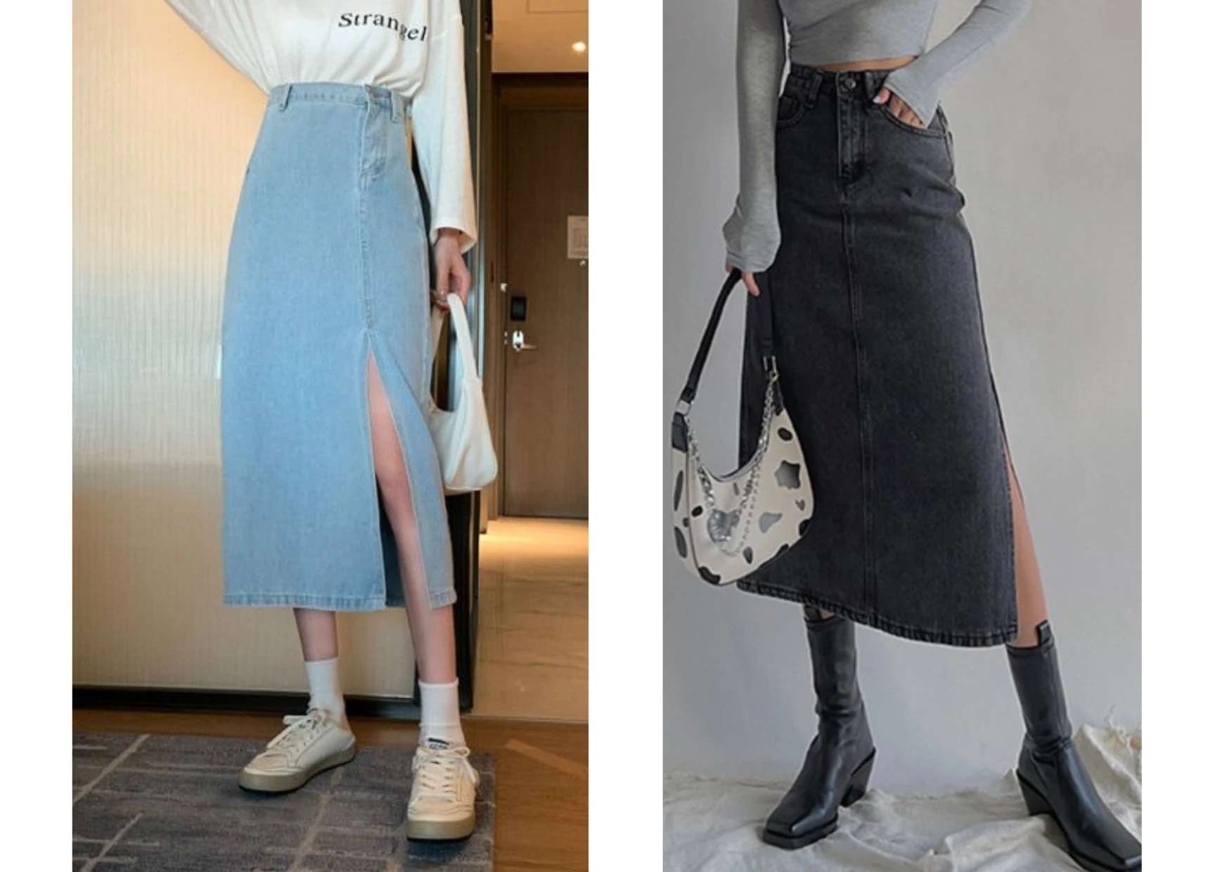 Top 5 cách phối chân váy jean dài cực trẻ trung, sành điệu - ALONGWALKER