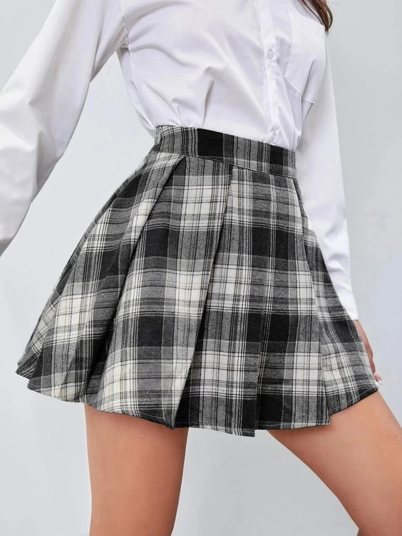 Chân váy xếp ly nhỏ chân váy tennis dáng ngắn phong cách Hàn Quốc có quần  lót trong màu đen trắng  MixASale