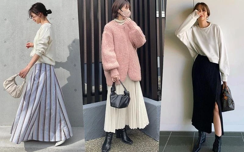Chân váy len dáng chữ A dài ngang mắt cá chân phối nút thời trang thu đông  mới cho nữ 2022  Shopee Việt Nam
