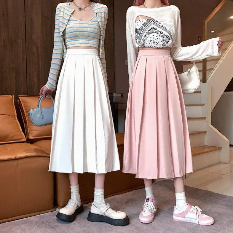Váy Xếp Ly Dáng Dài Vừa Chân Váy Quần Áo Nữ Trang Phục Xuân Thu Váy Dài  Voan Thu Đông Mẫu Mới Mùa Thu Năm 2022 Chân Váy - MixASale