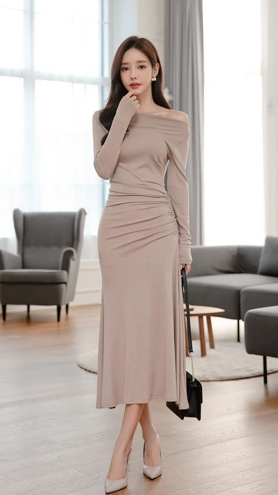 20 mẫu váy suông Hàn Quốc dáng dài đẹp mới nhất năm 2023