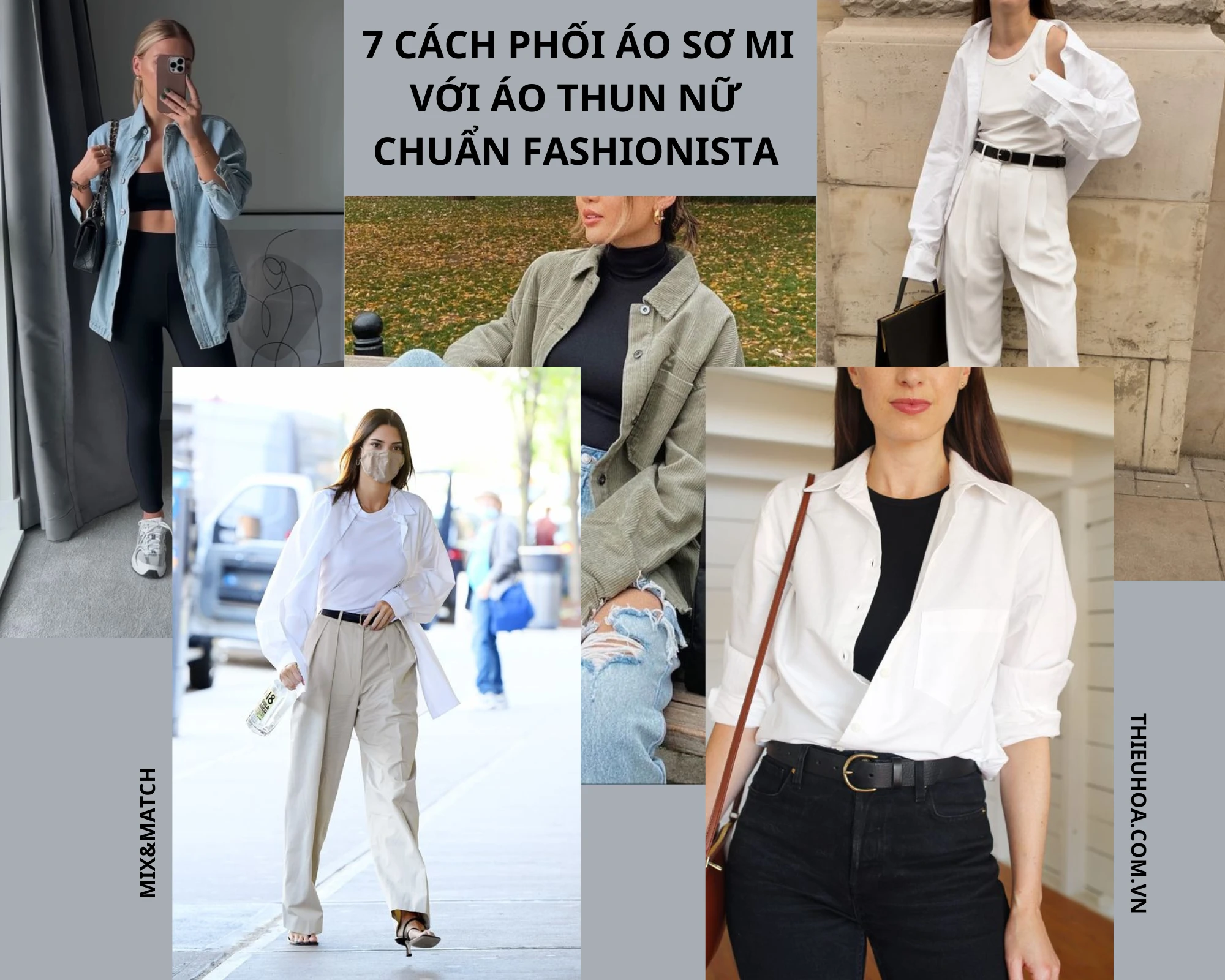 7+ Cách phối áo sơ mi với áo thun nữ chuẩn Fashionista