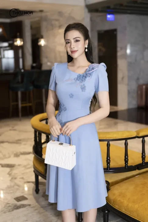Váy dự tiệc tiệc tiểu thư đính đá siêu sang chảnh M9 - Chân váy |  ThờiTrangNữ.vn