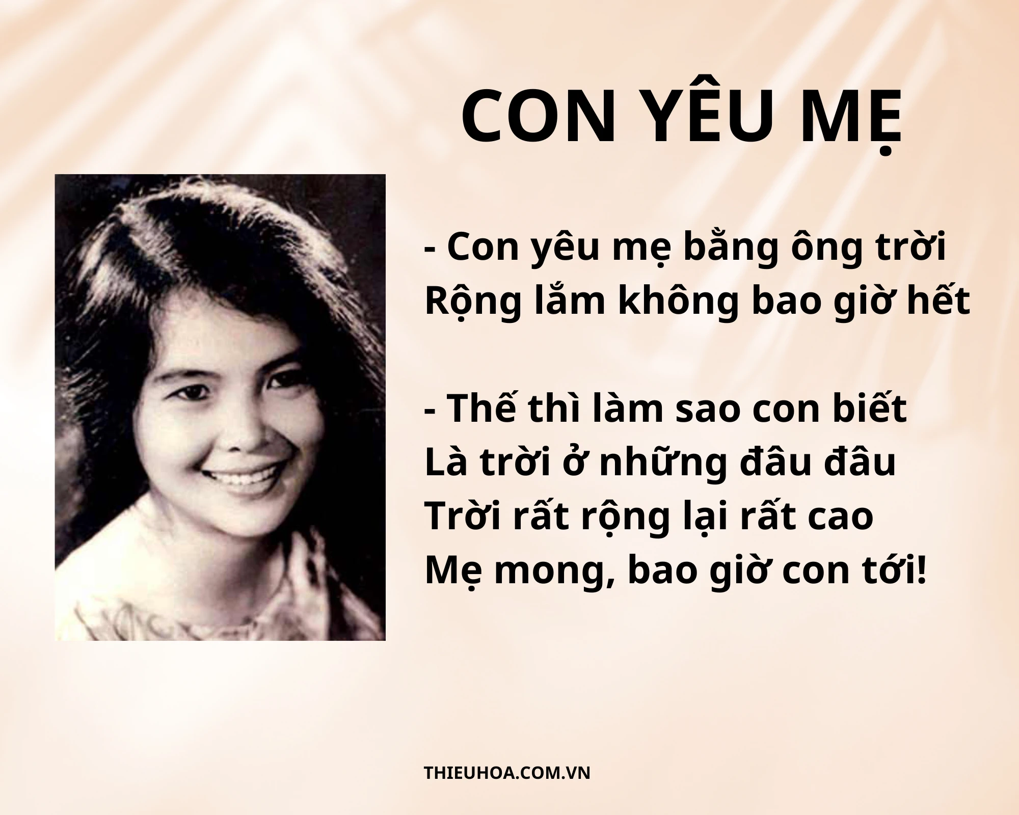 Bài thơ Con yêu mẹ