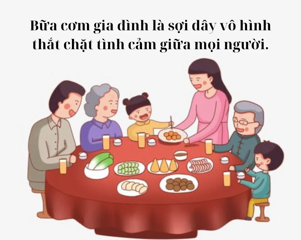 Những câu nói, Stt về ăn uống với gia đình