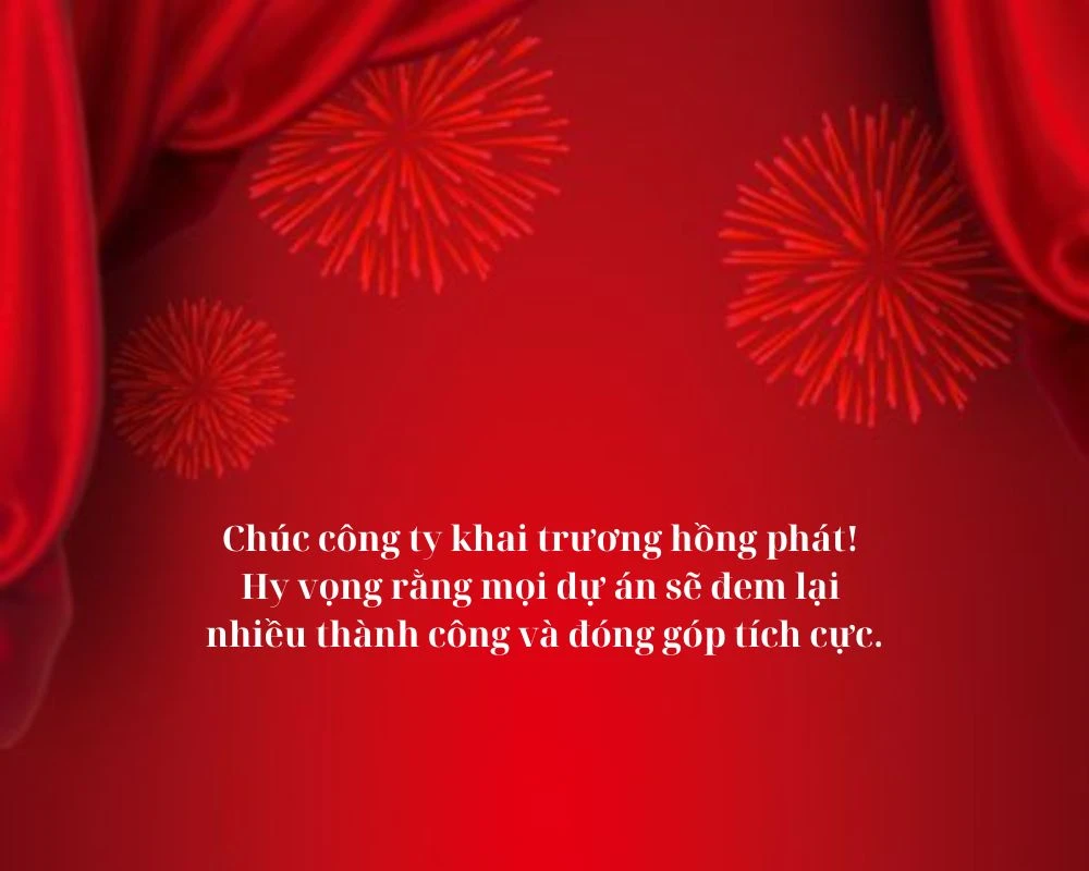 Lời chúc, status khai trương công ty hồng phát