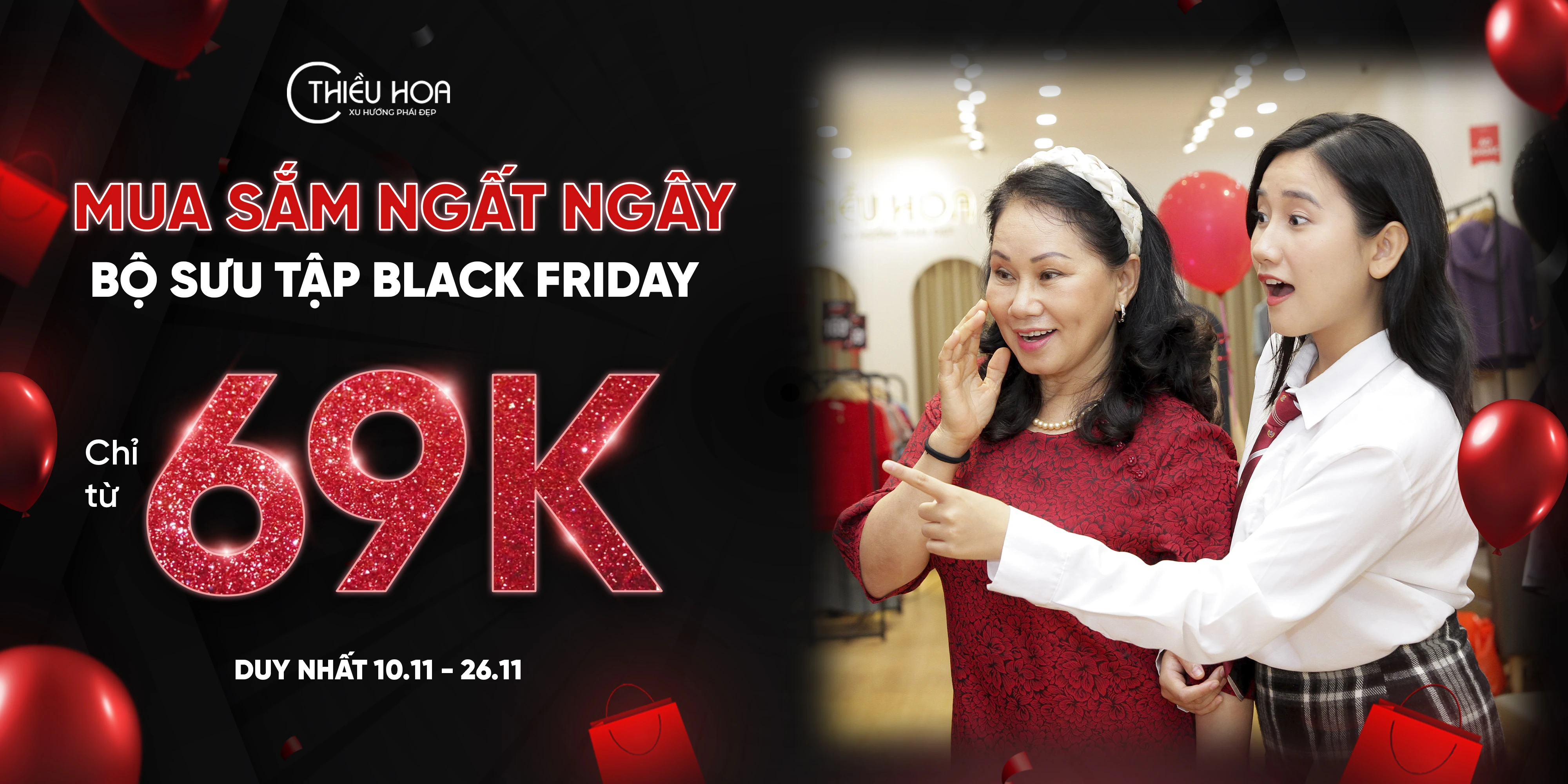 Thiều Hoa giảm giá cực sốc với BST BLACK FRIDAY đồng giá chỉ từ 69K