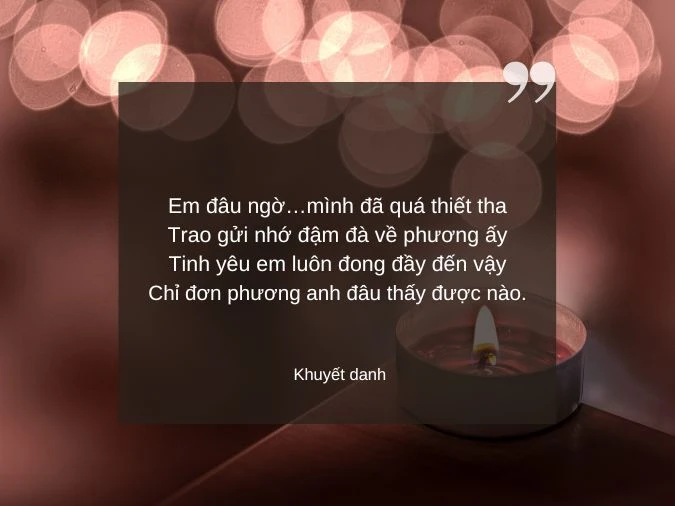 Thơ yêu thầm không dám nói, thơ yêu đơn phương ngậm ngùi