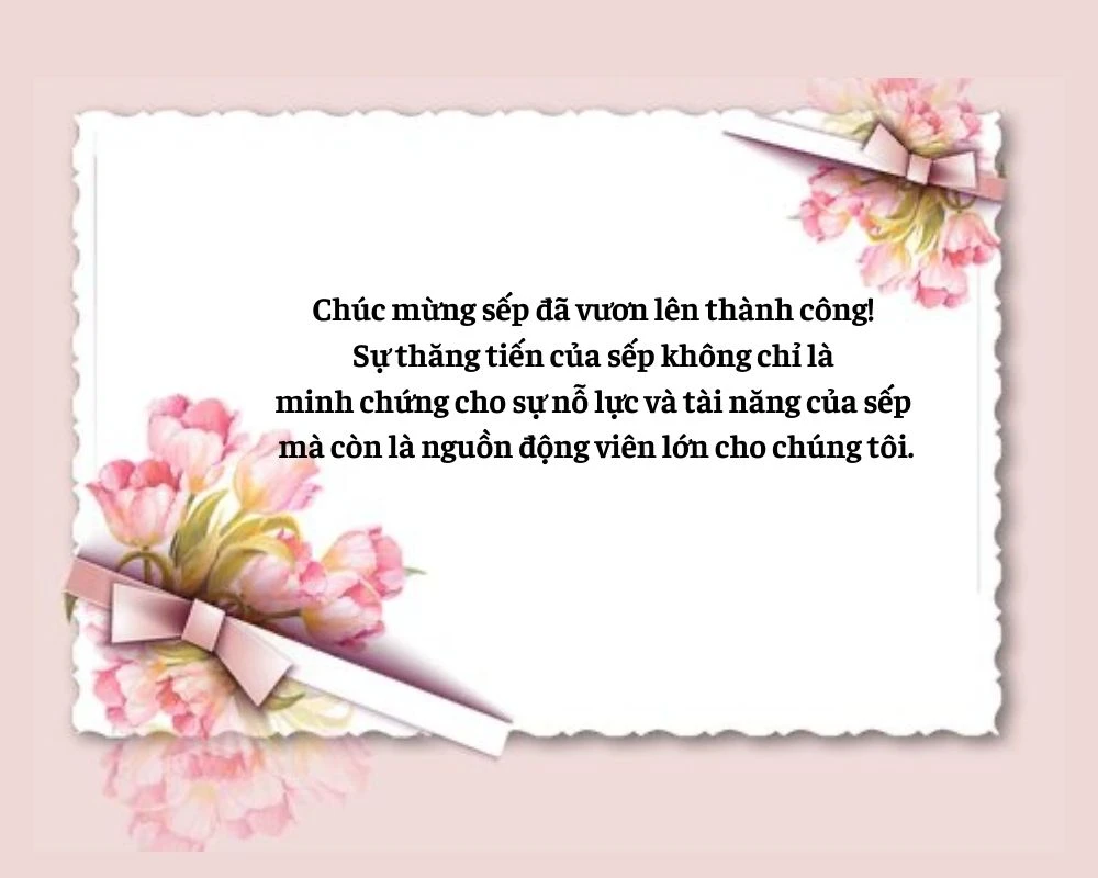 Thiệp chúc mừng sếp nữ thăng chức