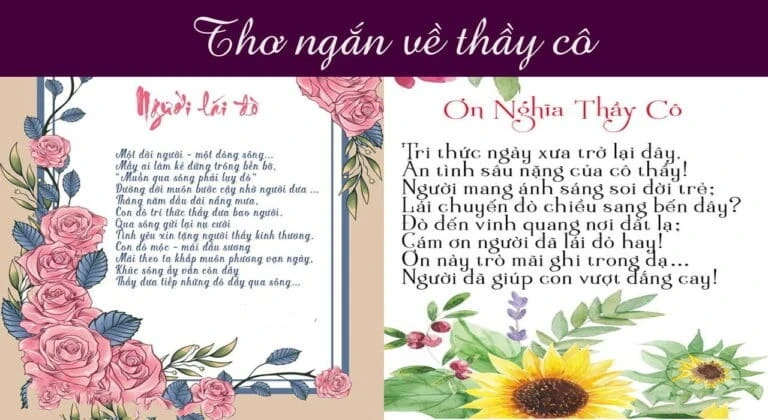 CHÙM thơ ngắn về thầy cô, thơ tri ân thầy cô chúc mừng ngày 20/11