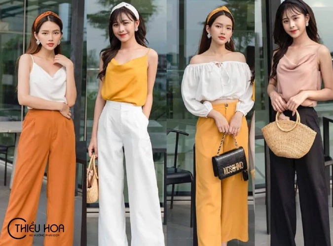 Top 10+ cách phối áo croptop với quần ống rộng hot 2024