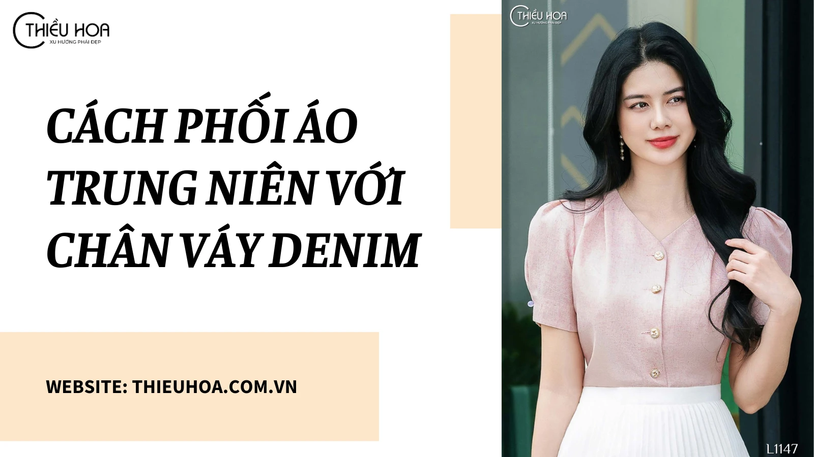 Cách Phối Áo Trung Niên Với Chân Váy Denim